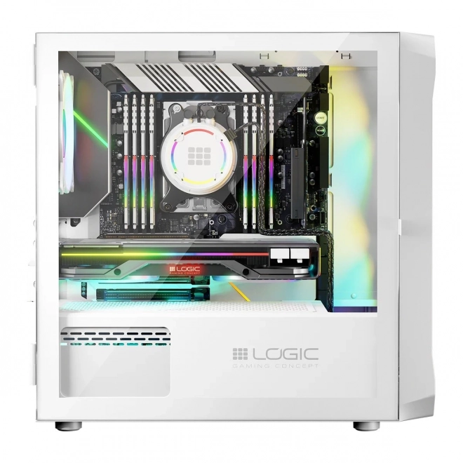Logic Portos Mini ARGB počítačová skrinka biela