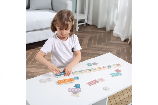 Viga Montessori drevené numerické puzzle pre deti
