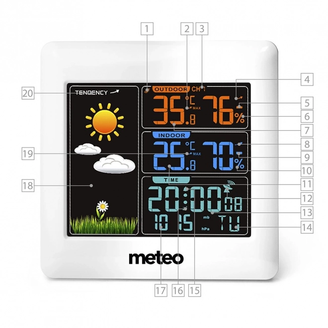 Meteostanica SP93 s DCF a vonkajším senzorom