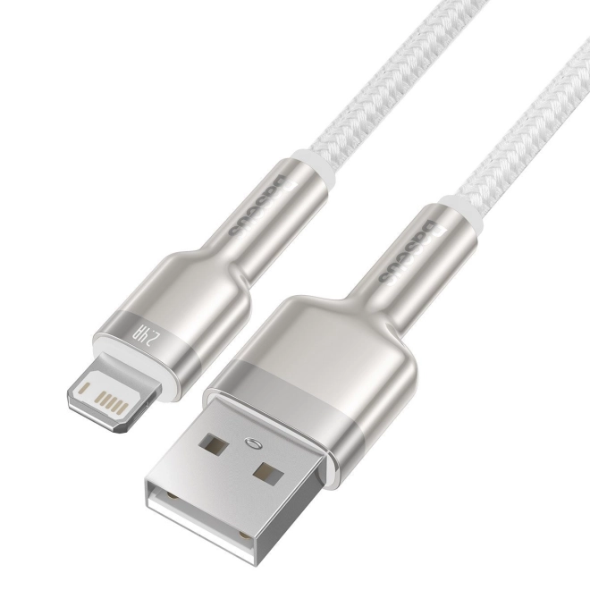 USB kábel Baseus Cafule pre Lightning 2,4A 1m biely