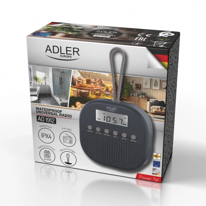 Wodoodporne rádio FM Adler
