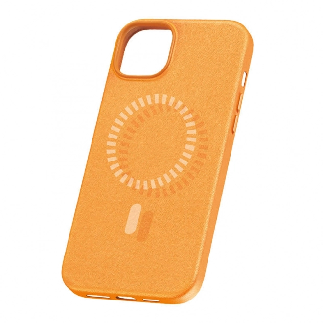 Magnetické puzdro pre iPhone 15 Pro Max Baseus Fauxther Series oranžové
