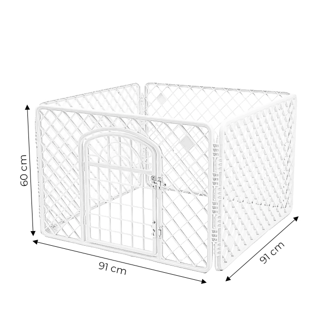 Veľká ohrádka pre psy a mačky biela