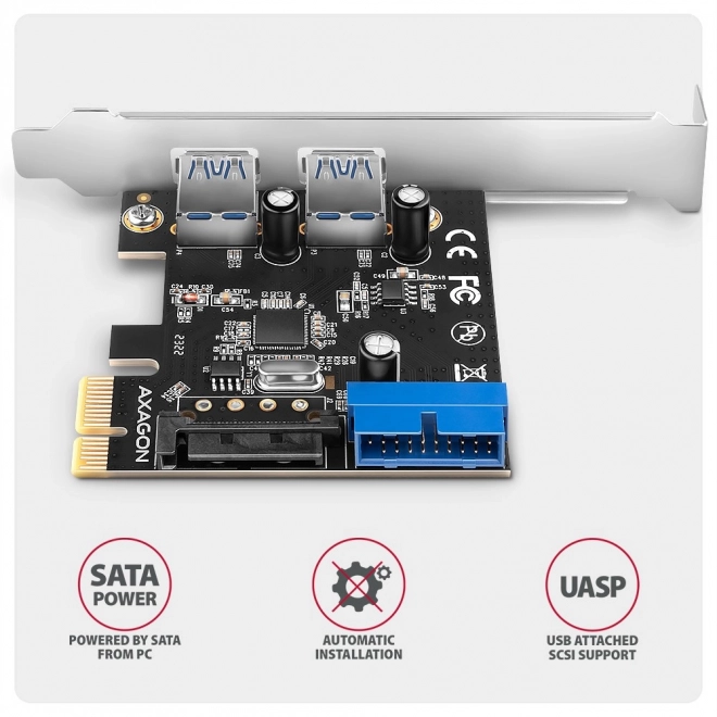 PCIe kontrolér s 2+2 USB 3.2 portmi