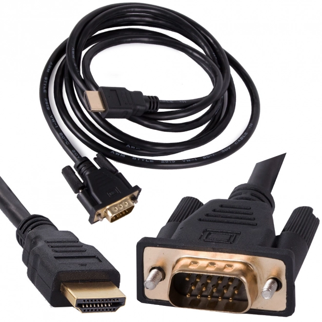 Kábel VGA na HDMI 2m so zlatými konektormi