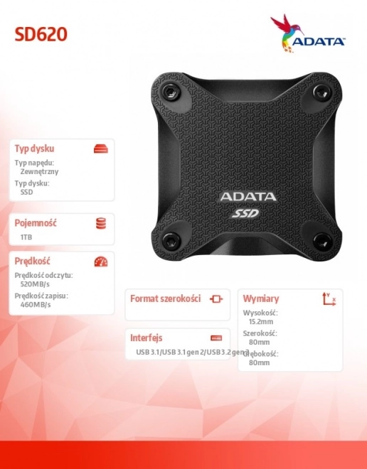 Externý SSD disk 1TB s rýchlosťou 520/460 MB/s