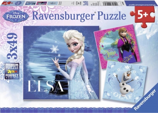 Puzzle Ledové kráľovstvo 3x49 dielikov