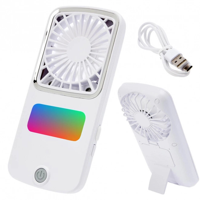 Prenosný ručný mini ventilátor s RGB osvetlením a akumulátorom