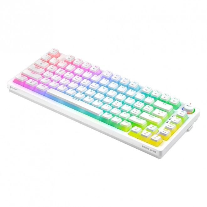 Bezdrôtová mechanická klávesnica savio phenix white gateron yellow pudding