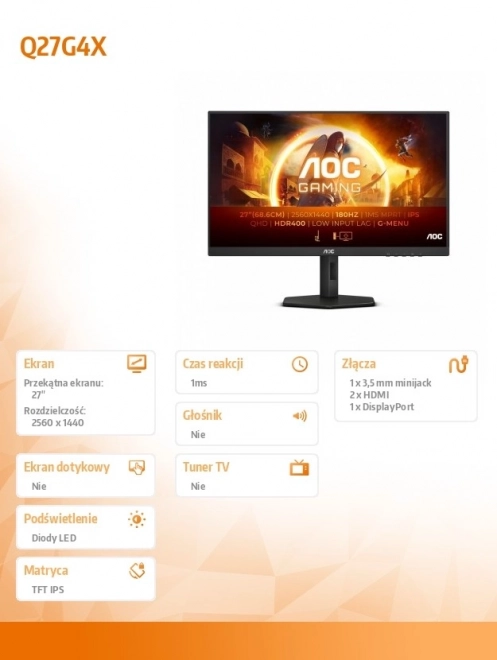 Monitor IPS 27" 180Hz s 2x HDMI a Pivot