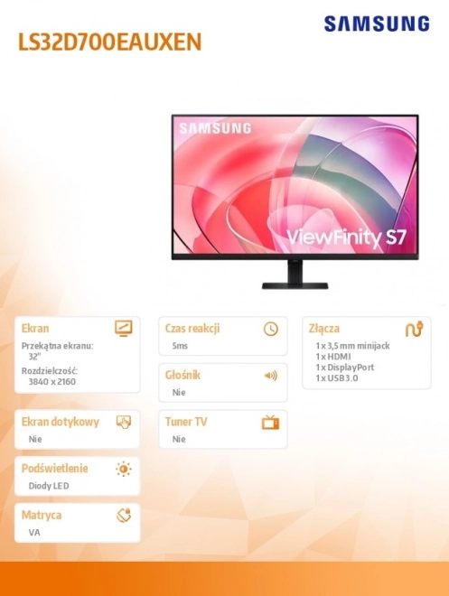 Monitor ViewFinity S70D 32 palcov UHD