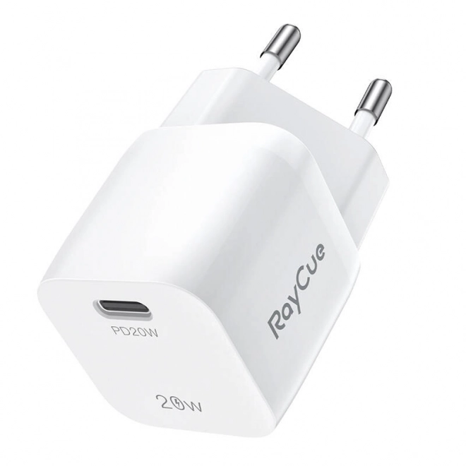 RayCue USB-C PD 20W nabíjačka (biela)