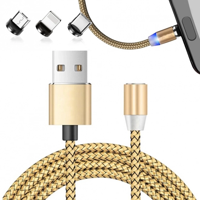 Magnetický nabíjací kábel 3v1 micro typ-c usb lightning 1m