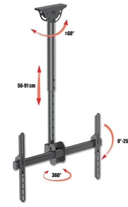 Teleskopický stropný držiak 37-70 palcov 50 kg