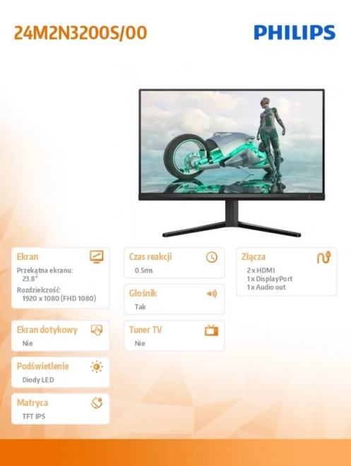 Monitor Philips 23.8" IPS 180Hz s HDMI a DP