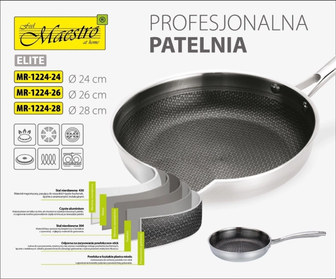 Profesionálna panvica Maestro 28 cm