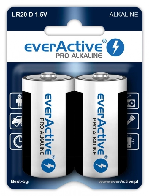 Alkalické batérie EverActive LR20/D