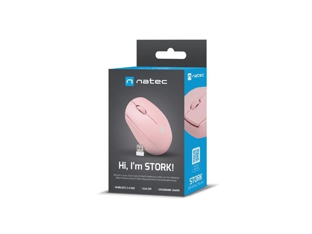 Bezdrôtová myš Natec Stork 1600 DPI ružová