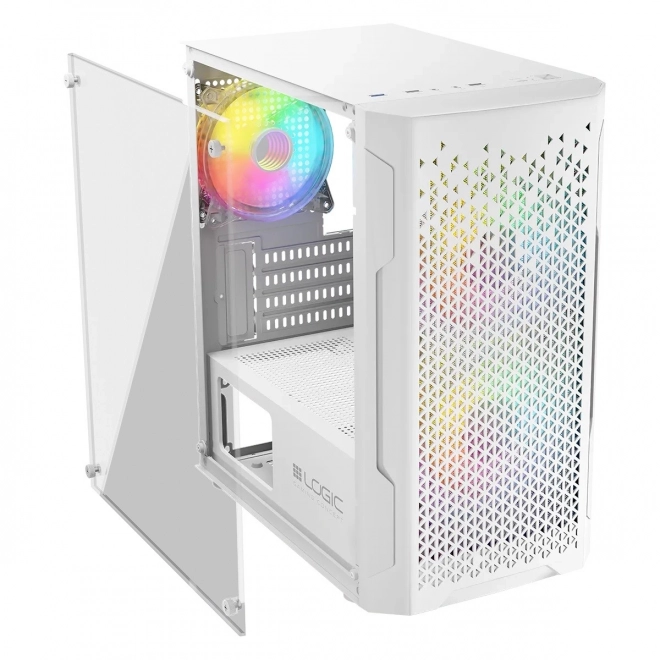 Herná skrinka Logic Aramis ARGB Mini USB 3.0 biela