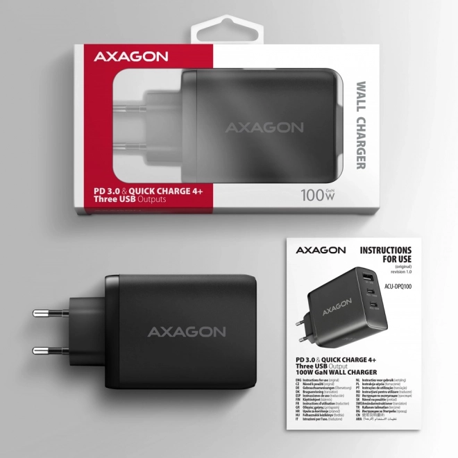 Cestovná nabíjačka ACU-DPQ100 GaN 100W s 3 portami