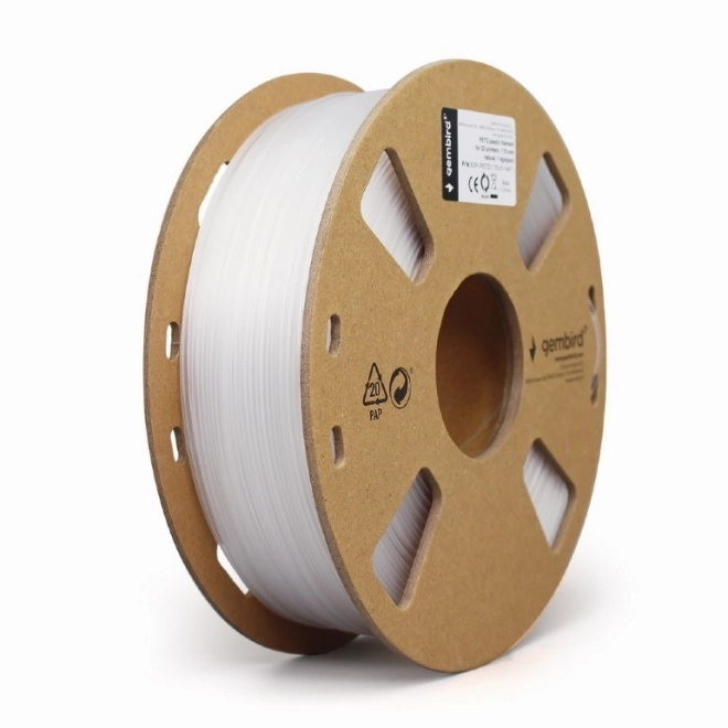 Biely PETG filament pre 3D tlačiarne 1.75mm, 1kg
