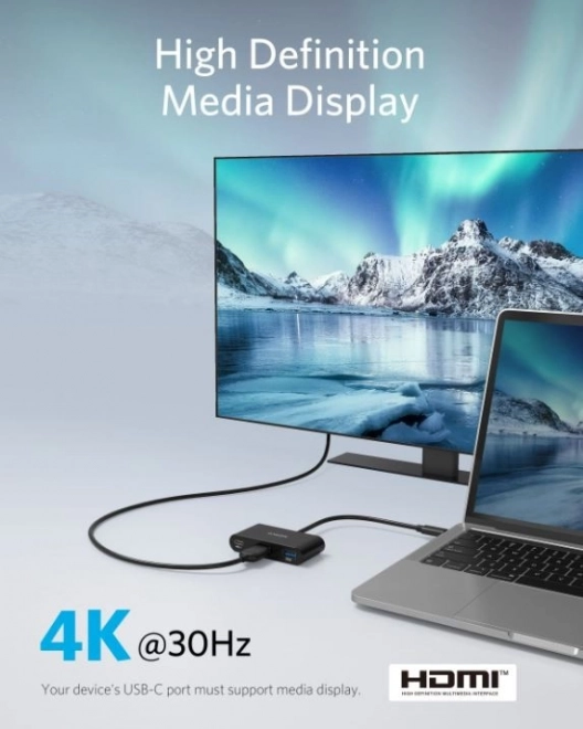 USB-C Hub 3v1 s 4K HDMI