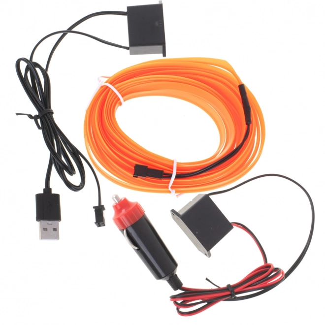 Osvetlenie Ambientové LED do Auta USB 12V Pásik 5m Oranžová