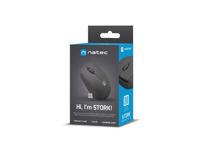 Bezdrôtová myš Natec Stork 1600 DPI čierna