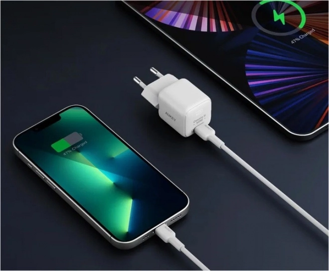 Biela USB-C GaN Nabíjačka Omnia 30W
