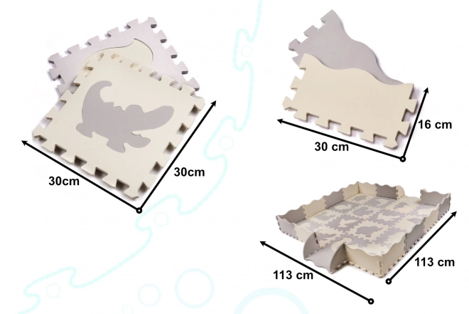 Kontrastné béžové penové puzzle so zvieratkami