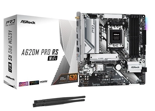 Doska asrock A620m Pro RS s WiFi a podporou DDR5