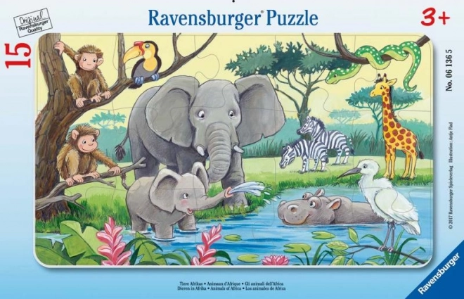 Ravensburger Puzzle Africké Zvieratá 15 Dielikov