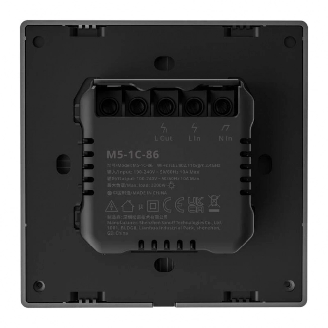 Inteligentný vypínač svetiel Sonoff M5 1C sivý