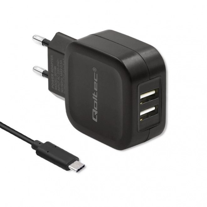 Nabíjačka s 2x USB a USB typ C káblom