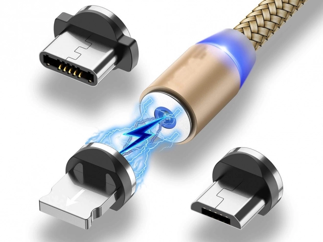 Magnetický nabíjací kábel 3v1 micro typ-c usb lightning 1m