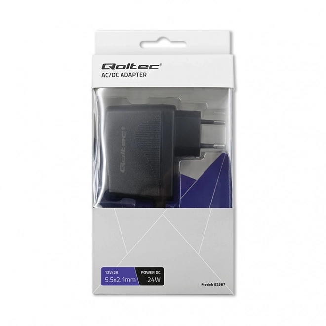 Zásuvkový napájací adaptér Qoltec 24W 12V 2A