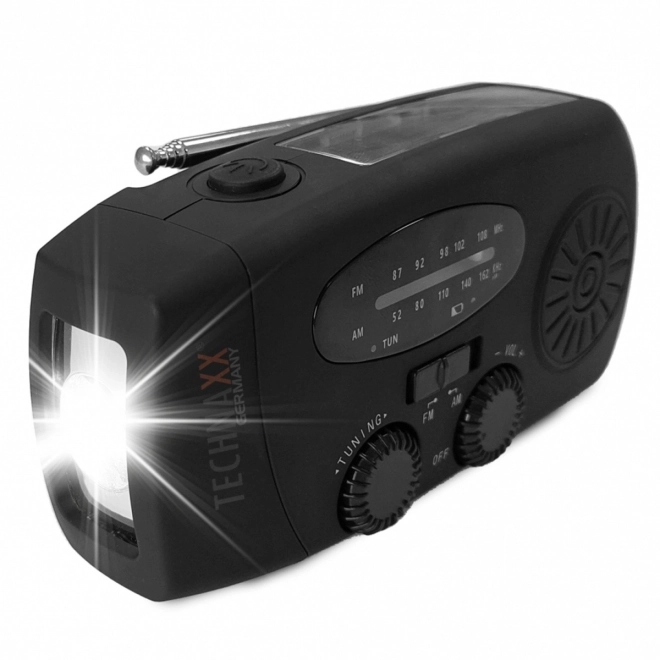 Prenosné solárne rádio AM/FM s LED baterkou