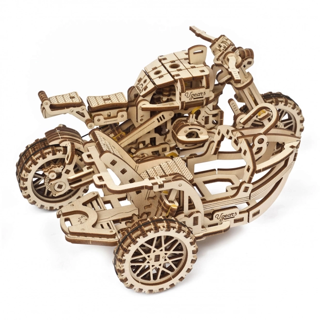 Ugears 3D puzzle Motocykel s vozíkom 380 dielikov