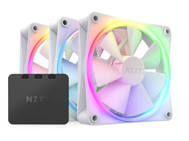 Sada 3 ventilátorov NZXT F120 RGB s regulátorom biele