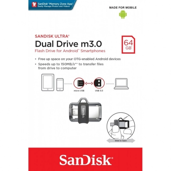 Usb kľúč Ultra Dual Drive 64GB m3.0 150MB/s