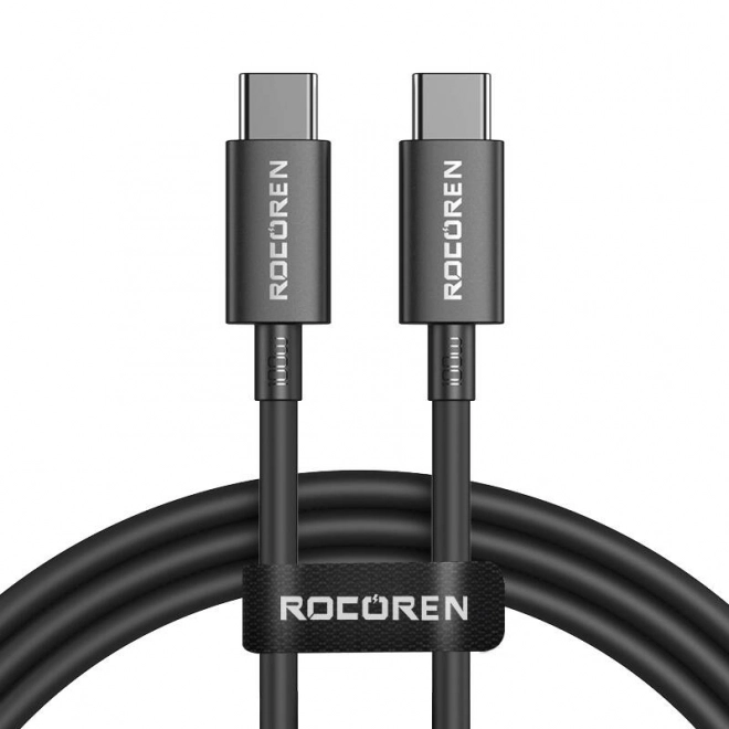 Rýchlonabíjací kábel USB-C na USB-C 100W - čierny