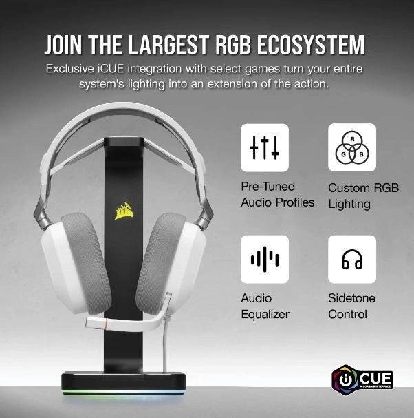 Herné Slúchadlá Corsair RGB USB Wired Biele