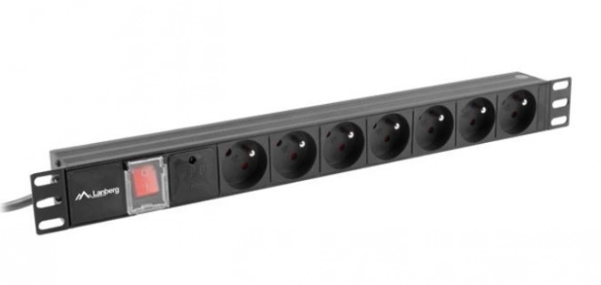 Stojan na zasielanie Rack Lanberg 19" 1U 16A 7X 230V 2m čierny