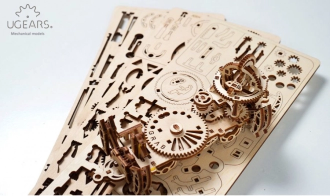 Ugears 3D drevené mechanické puzzle Mechanical Town Železničné prekladište