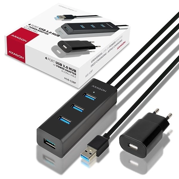 Štvorportový USB 3.0 HUB s nabíjačkou