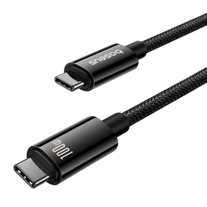 Nabíjací kábel Baseus Tungsten Gold USB-C na USB-C 100W 1,5m čierny