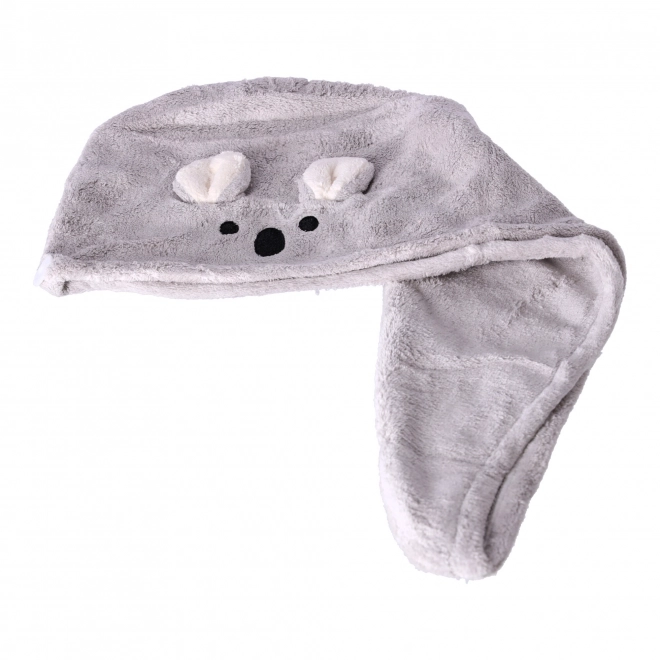 Superabsorpčný uterák na vlasy, turban na vlasy - sivý