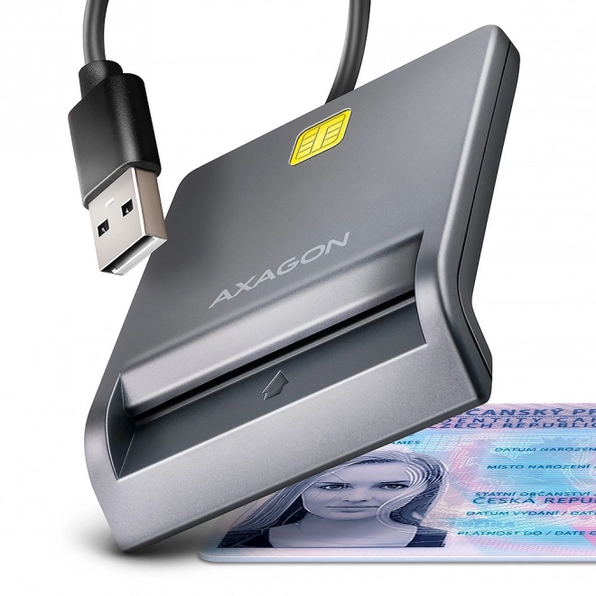 USB čítačka identifikačných kariet AXAGON FlatReader