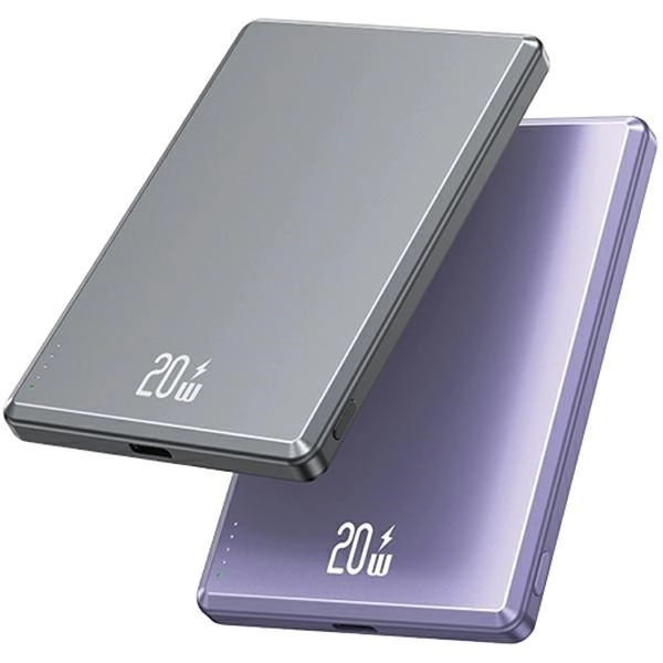 Indukčná power banka 5000mAh MagSafe rýchle nabíjanie PD 20W šedá