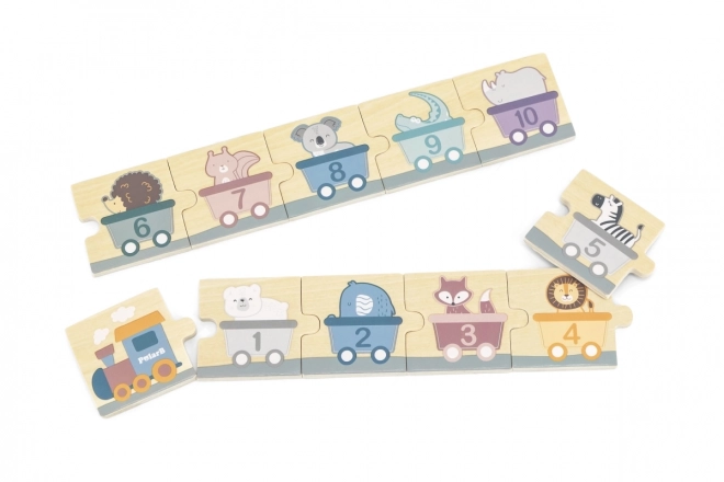 Viga Montessori drevené numerické puzzle pre deti